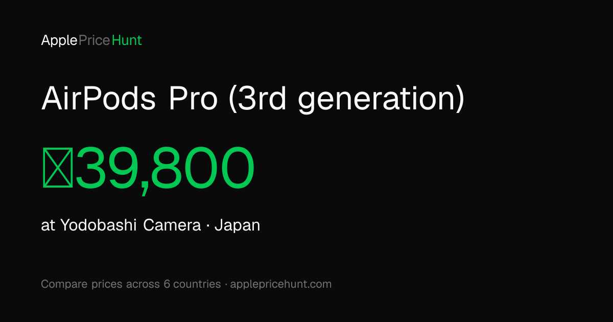 AirPods Pro (3rd generation) Price in Japan 2026 - ￥39,800…