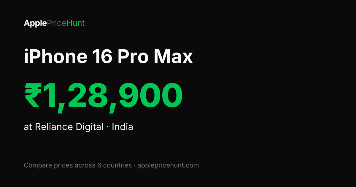 IPhone 16 Pro Max Price India 2026 1 28 900 No Cost EMI 