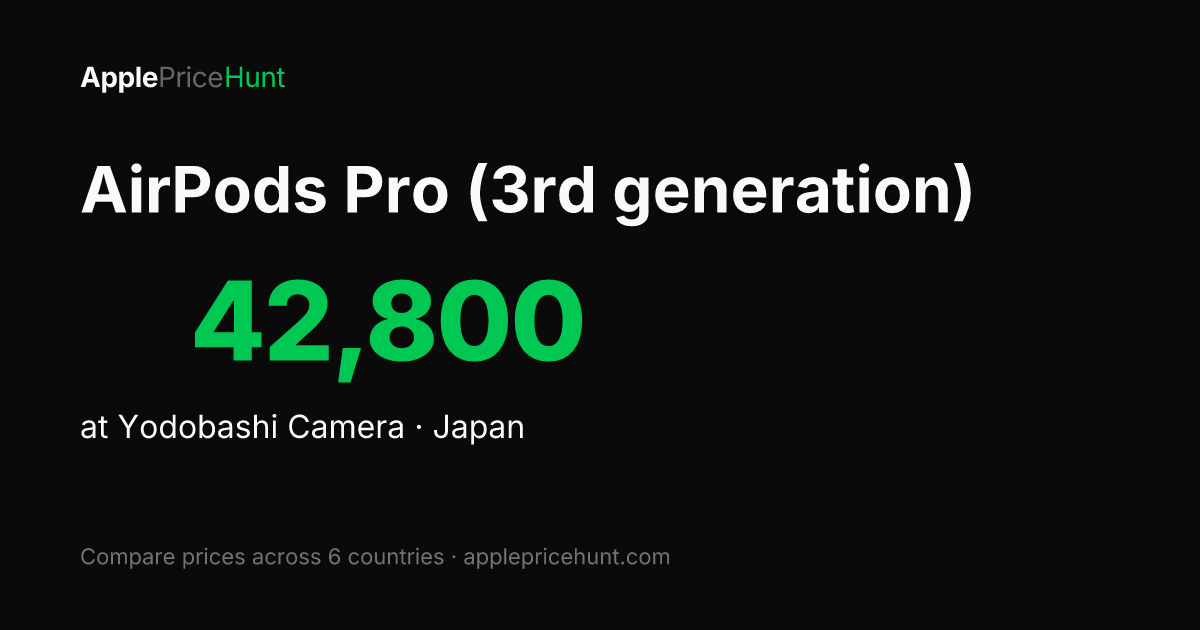 AirPods Pro 3 Price in Japan 2026 - ￥42,800 ($283) Tax-Free